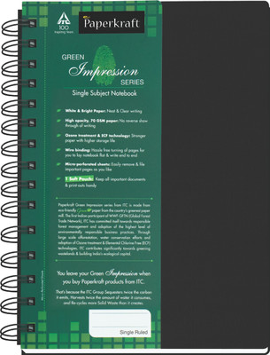 Buy Paperkraft Green Impression A4 Notebook Spiral Binding: Diary Notebook