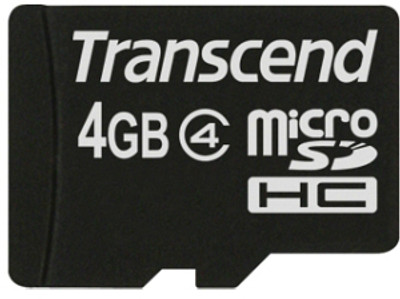 Buy Transcend Memory Card MicroSDHC 4GB Class 4: Memory Card