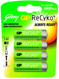 Buy Godrej GP ReCyko AA(4 Pcs - Pre-Charged) Rechargeable Battery: Rechargeable Battery