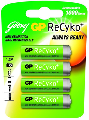 Godrej GP ReCyko AA(4 Pcs - Pre-Charged) Rechargeable Battery: Rechargeable Battery Buy Godrej GP ReCyko AA(4 Pcs - Pre-Charged) Rechargeable Battery: Rechargeable Battery
