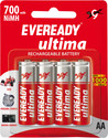 Eveready Ultima 700AA NIMH (4 Pcs - 700 NiMh BP4) Rechargeable Battery: Rechargeable Battery
