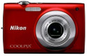 Nikon Coolpix S2500 Point & Shoot (Red): Camera