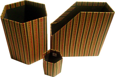 Paper Theatre Handcrafted Fabric Desk Set: Desk Organizer Buy Paper Theatre Handcrafted Fabric Desk Set: Desk Organizer