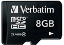 Verbatim Memory Card Micro SDHC Card 8GB Class 4